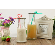 Cheap juice glass bottle, glass milk bottle, glass bottle with cork.